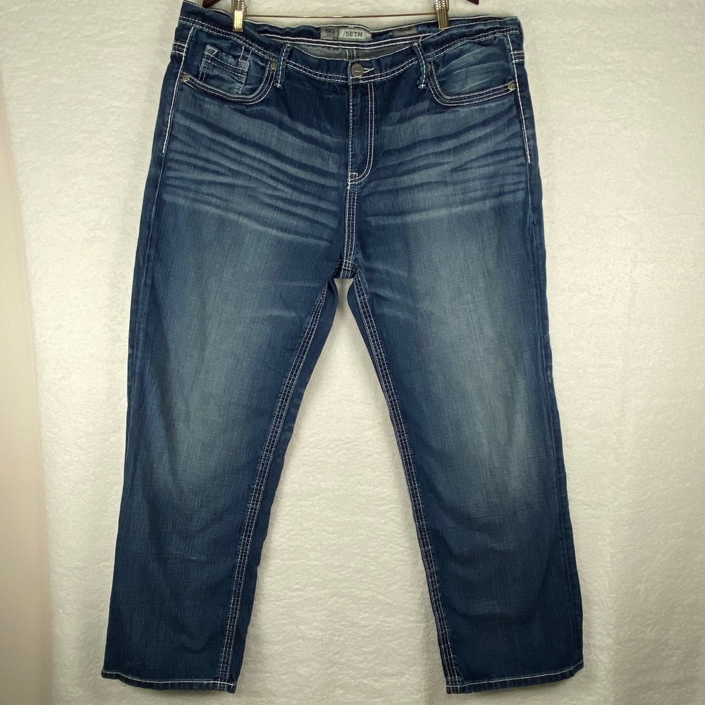 BKE Men's Relaxed Jeans - Dark Blue Wash